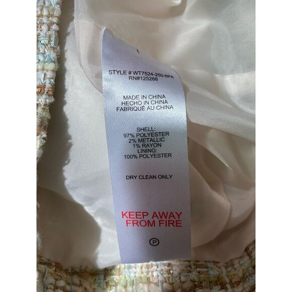 NWOT Jason Wu Jacket Coat Boucle Tweed Cream Double Breast Blazer Sequin… - Picture 8 of 10